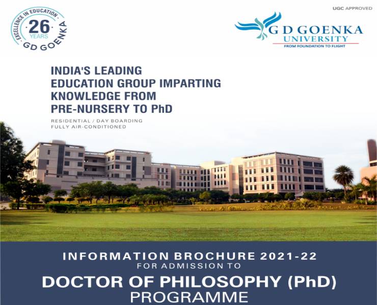 g d goenka university phd admission