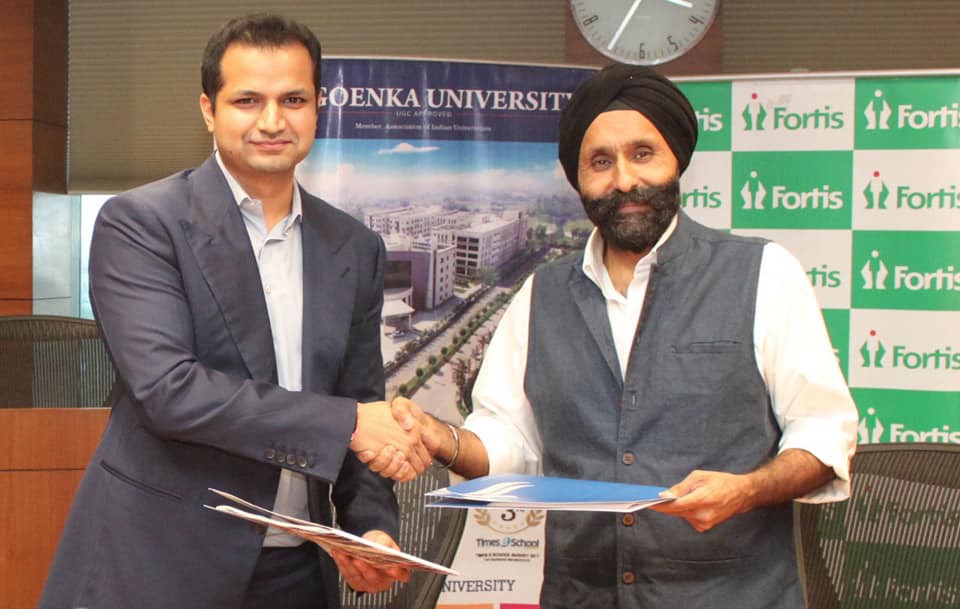 GD Goenka University signs MoU with Fortis Healthcare