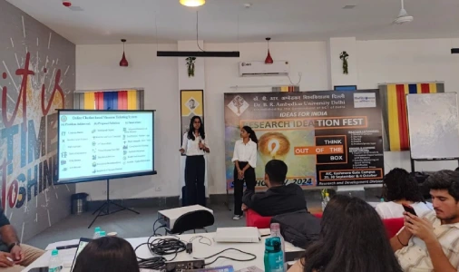 Sejal Kumari, Annu Kumari, Sidharth Raghav from B.Tech (CSE), 2022-26, secured the first position in the ‘Product Category’ of the competition - ‘Ideas for India’ at SHODHOTSAV 2024 - National Research Ideation Fest.