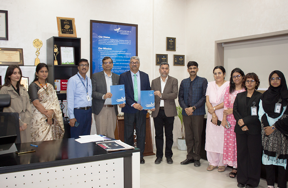 Signing of MoU between GD Goenka University and Centre for Criminal Investigation and Forensic Science
