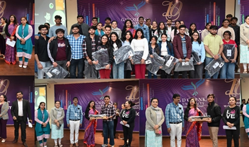 Laptops distribution to students of b.tech.(cse)- aiml, cyber security and data science